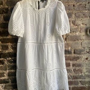 City Studio White Eyelet Midi Dress